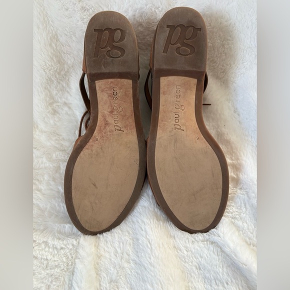 Paul Green Morea Lace Up Flat Sandals Cognac Tan Leather, Sz: 9 - Picture 7 of 7